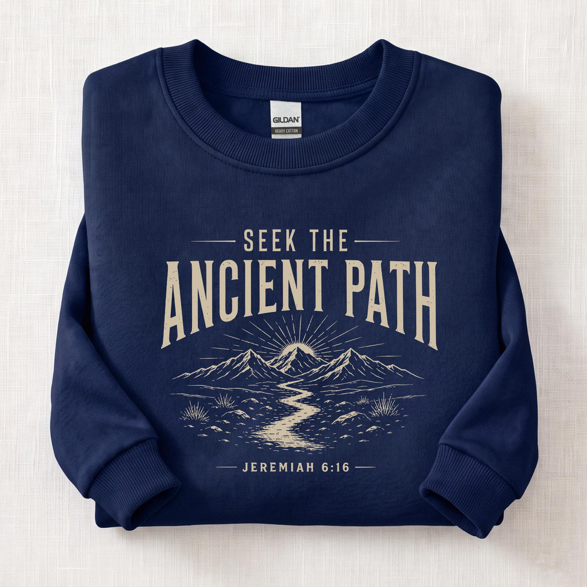 Seek The Ancient Path Sweatshirt — Navy