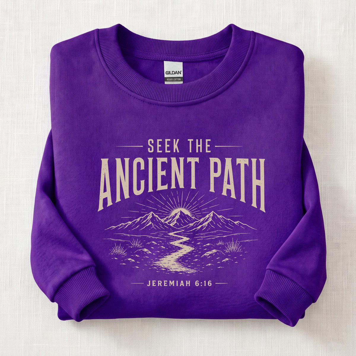 Seek The Ancient Path Sweatshirt — Purple
