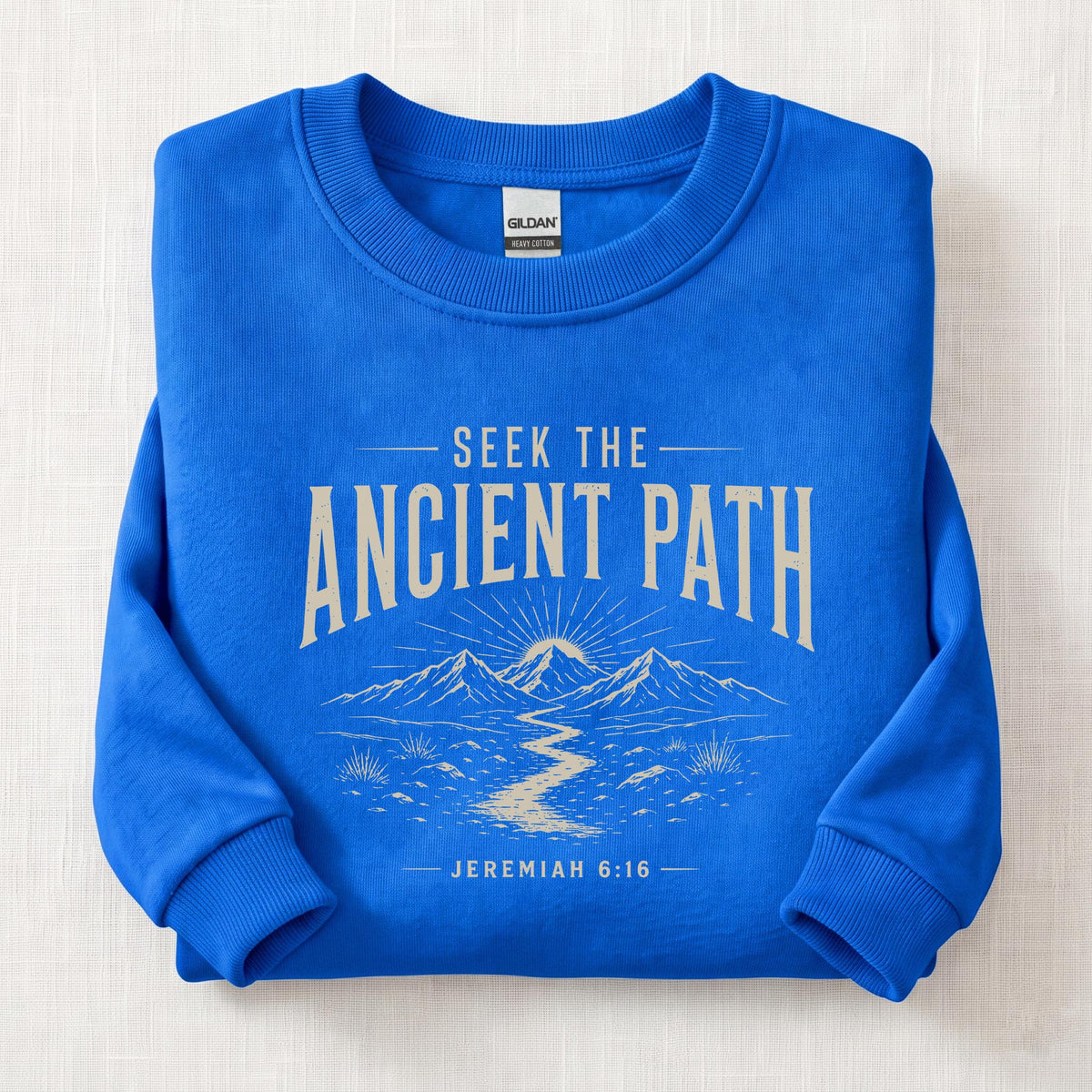 Seek The Ancient Path Sweatshirt — Royal