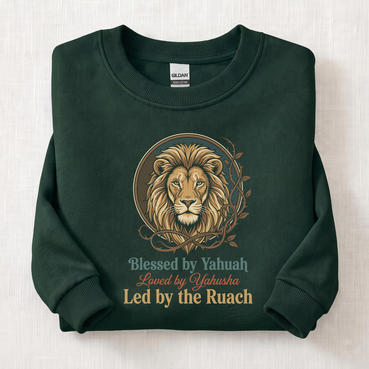 Led By Ruach Sweatshirt — Forest Green