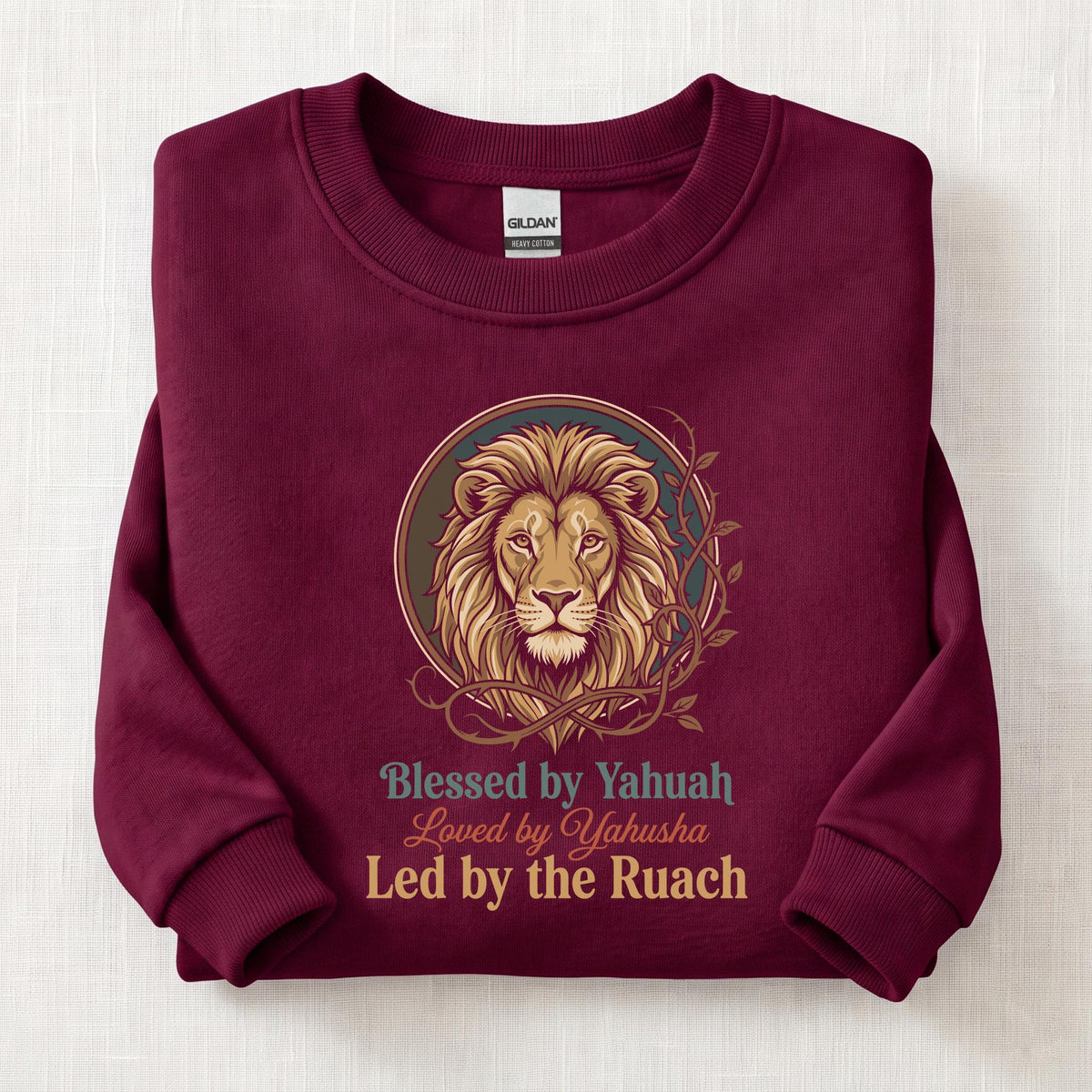 Led By Ruach Sweatshirt — Maroon