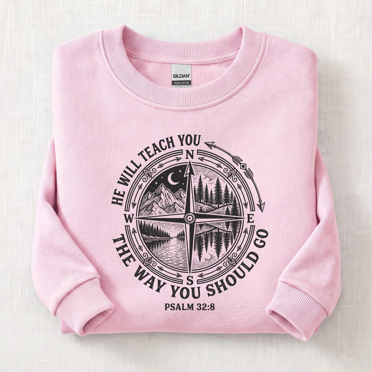 He Will Teach You Sweatshirt — Light Pink