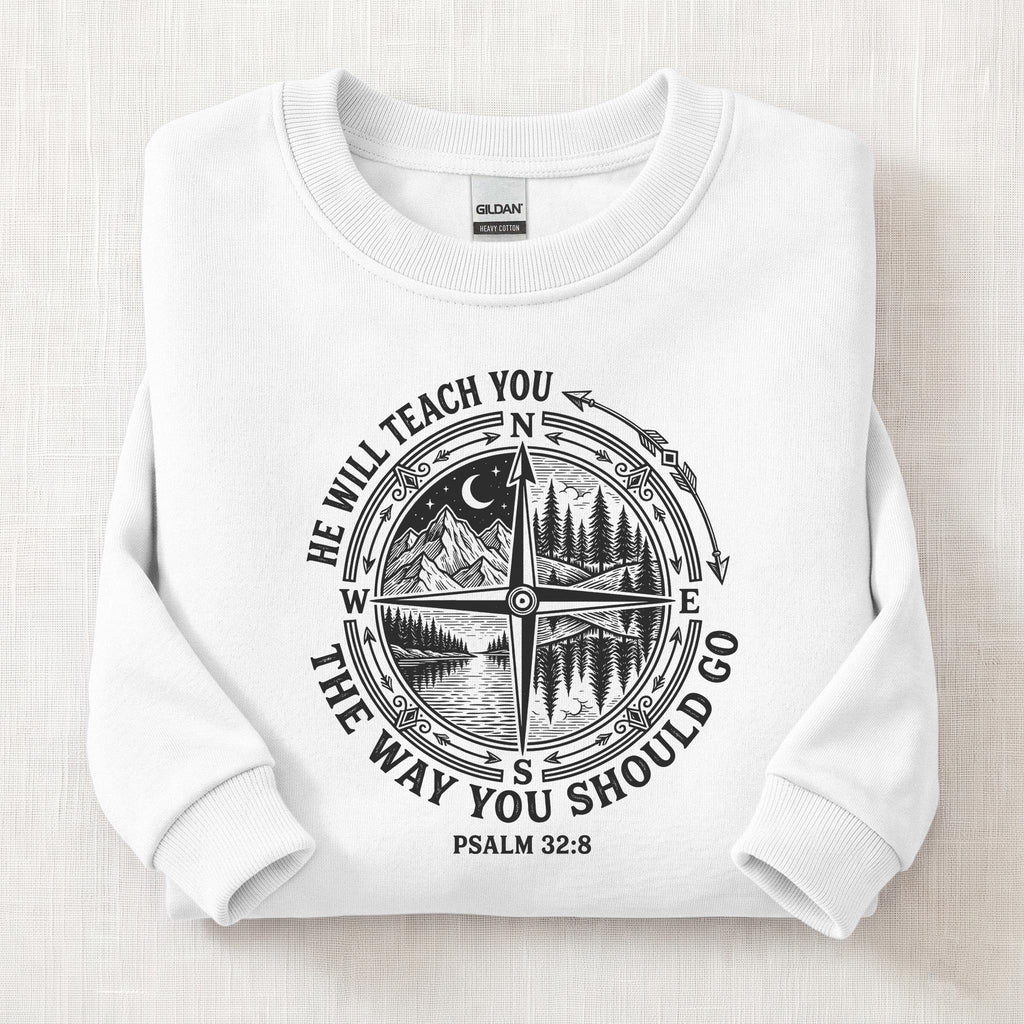 He Will Teach You Sweatshirt — White