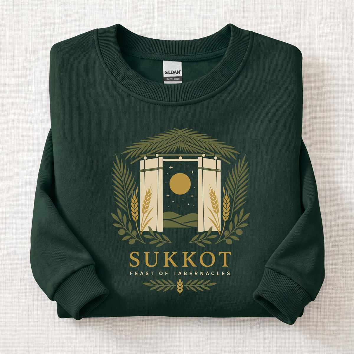 Sukkot Feast Of Tabernacles Sweatshirt — Forest Green