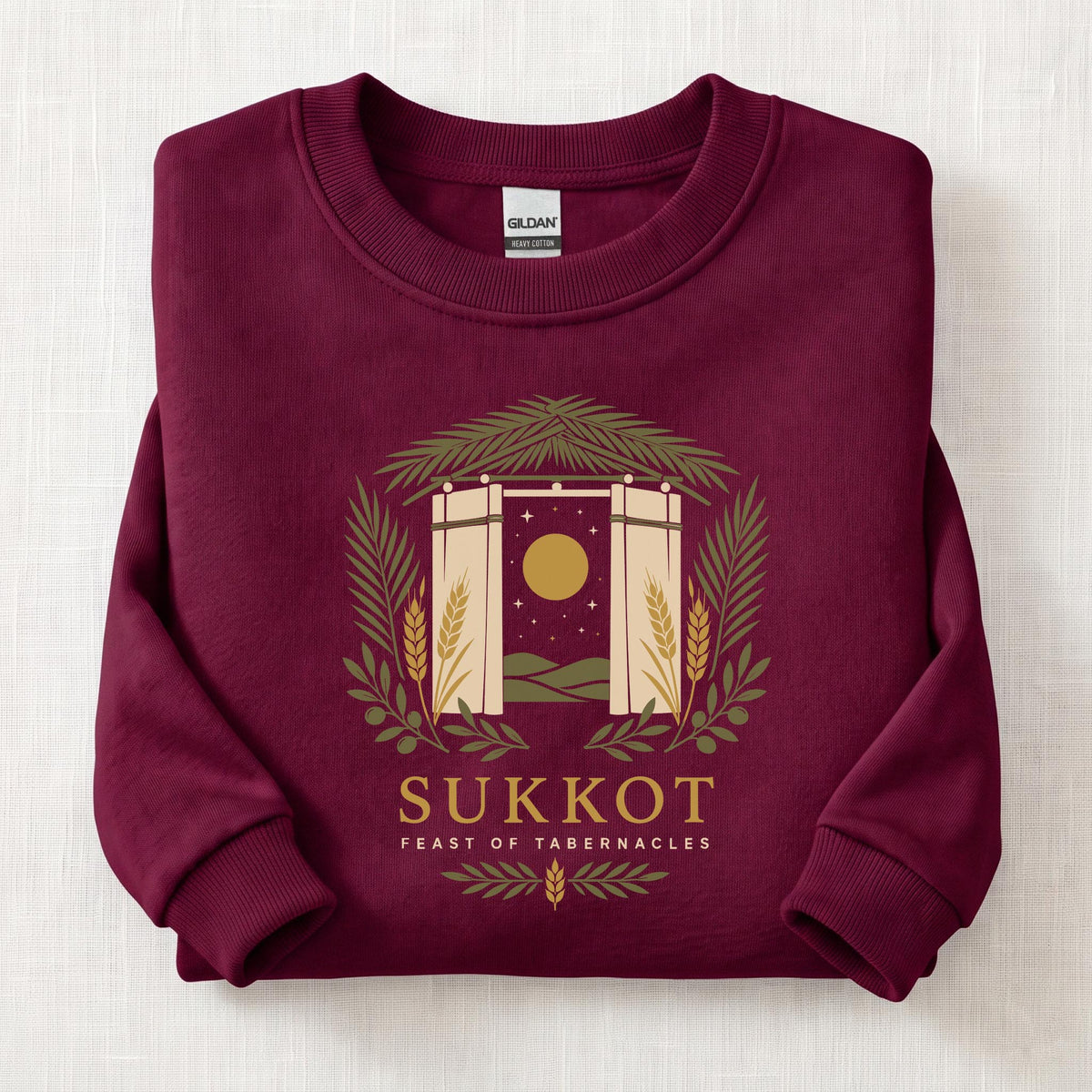 Sukkot Feast Of Tabernacles Sweatshirt — Maroon