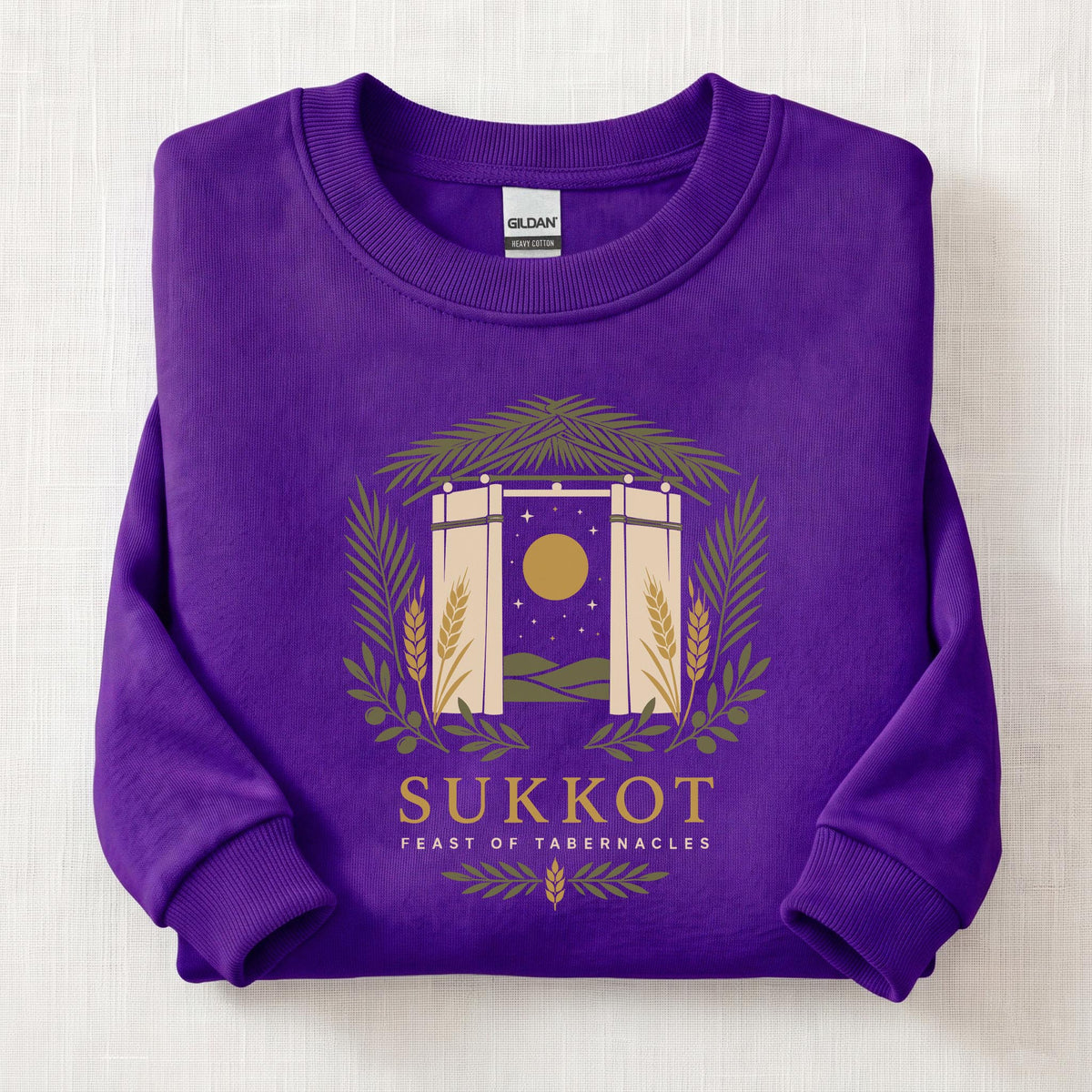 Sukkot Feast Of Tabernacles Sweatshirt — Purple