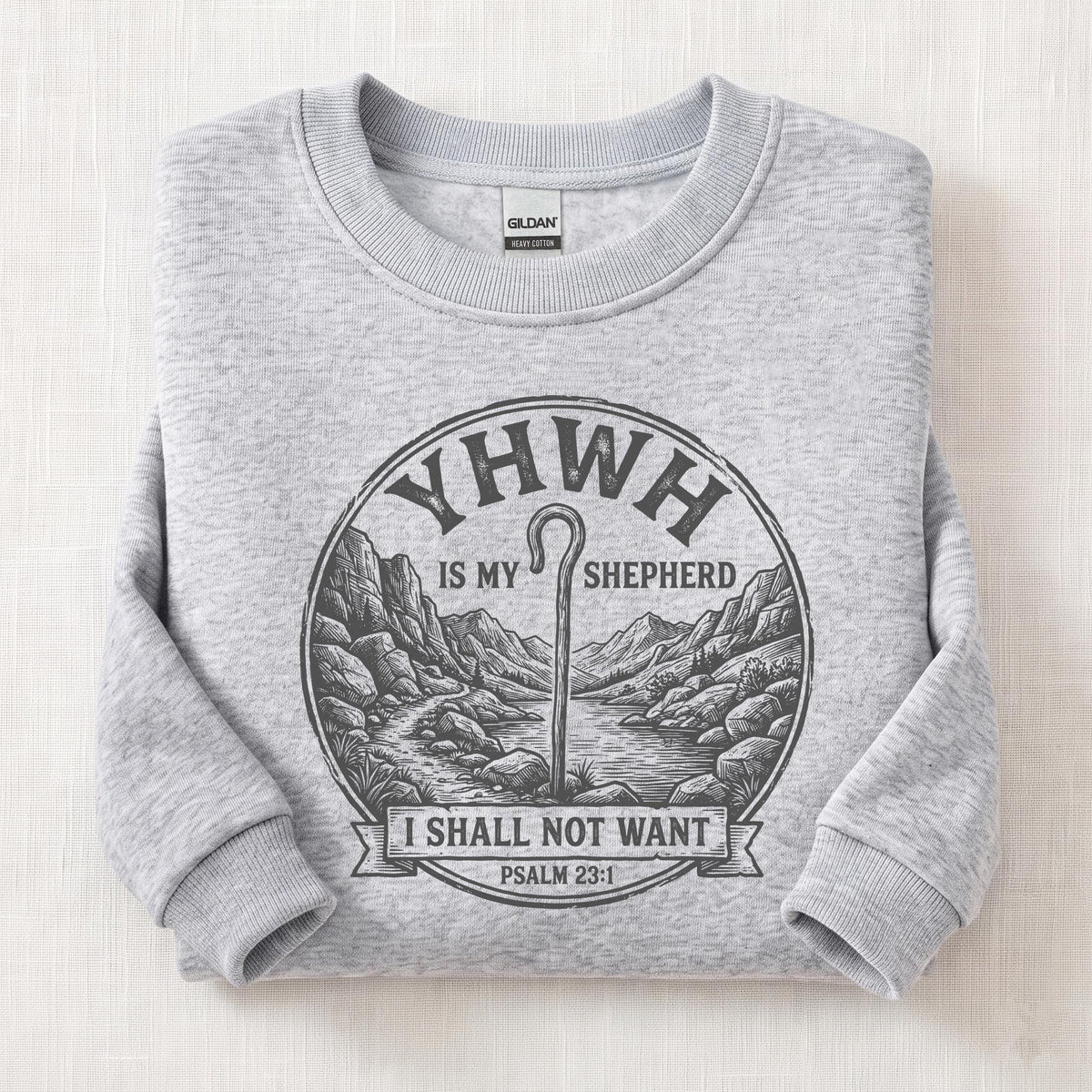YHWH Is My Shepherd Sweatshirt — Ash