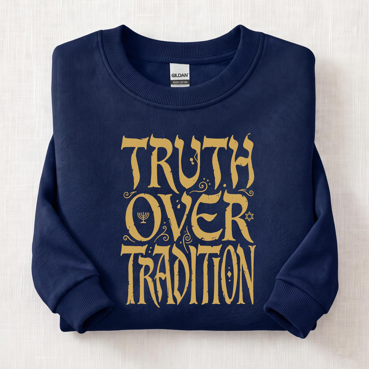 Truth Over Tradition Ancient Sweatshirt — Navy