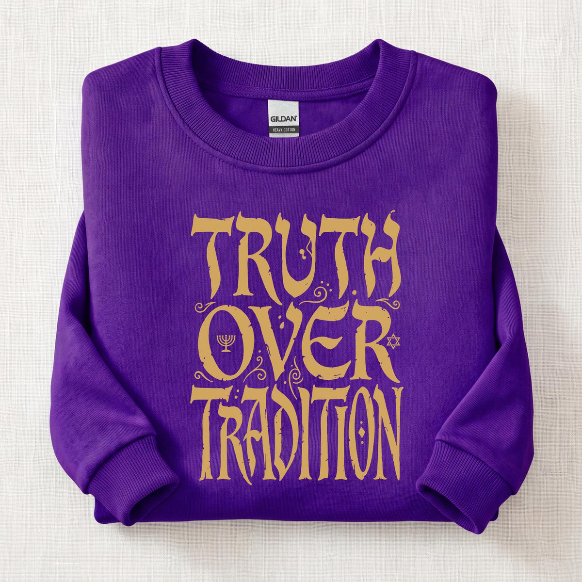 Truth Over Tradition Ancient Sweatshirt — Purple
