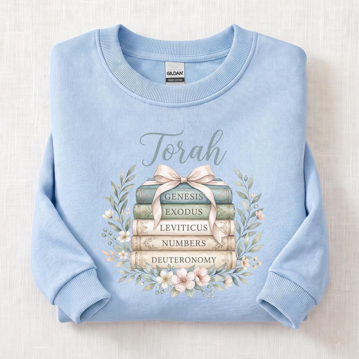Books of Torah Sweatshirt — Light Blue
