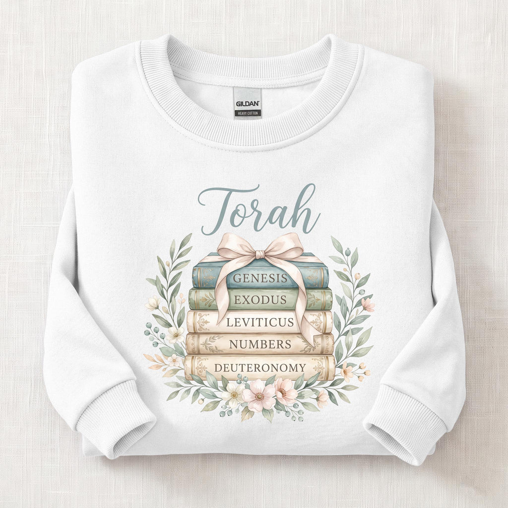 Books of Torah Sweatshirt — White