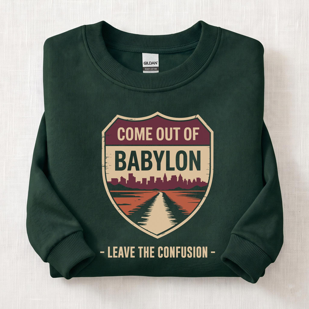 Come Out Of Babylon Sweatshirt — Forest Green