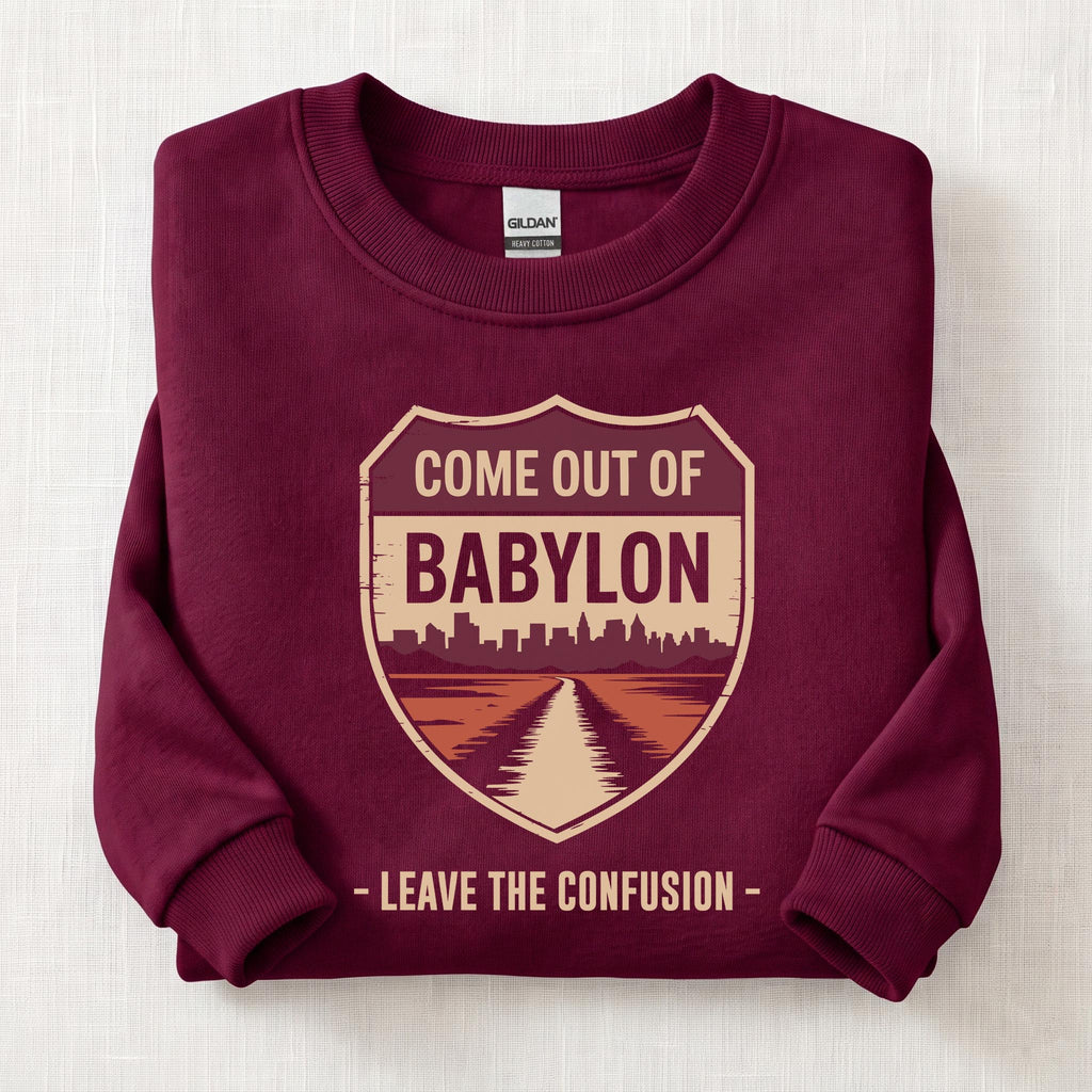 Come Out Of Babylon Sweatshirt — Maroon