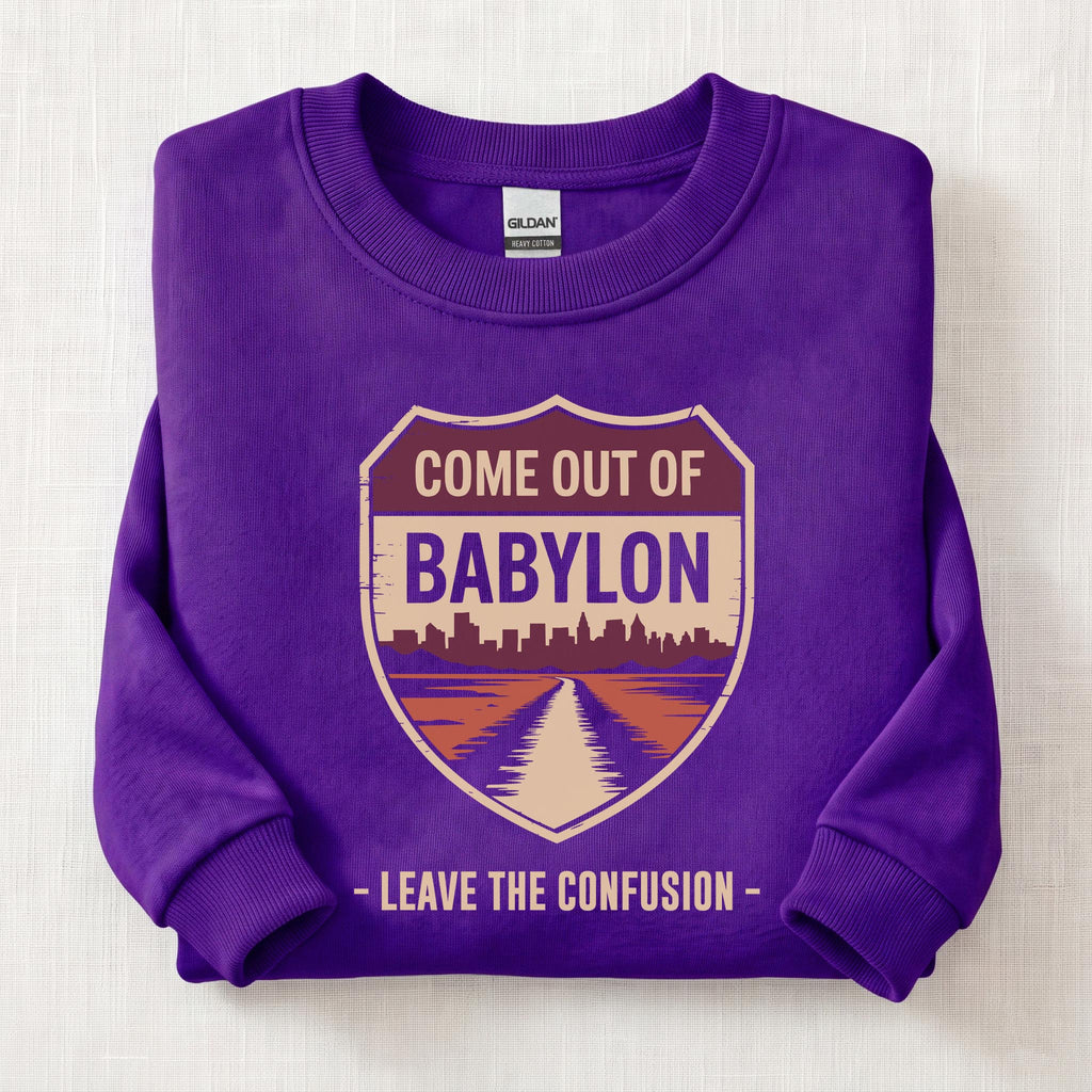 Come Out Of Babylon Sweatshirt — Purple