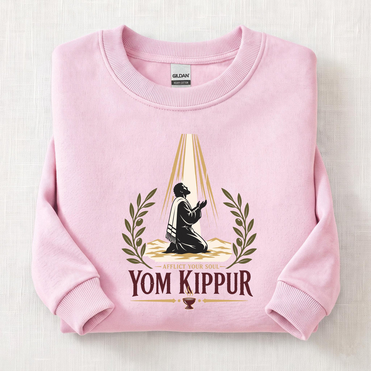 Yom Kippur Sweatshirt — Light Pink
