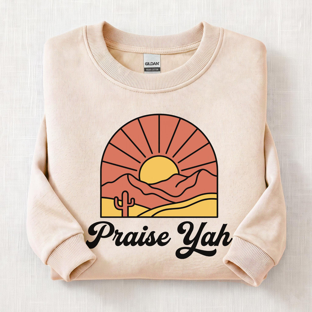 Praise Yah Always Sweatshirt — Sand