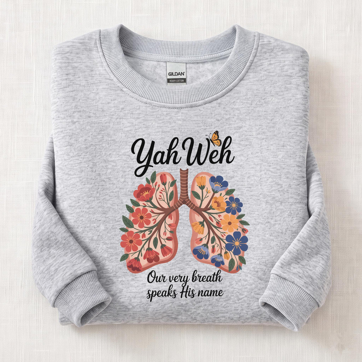 Yahweh Lungs Sweatshirt — Ash