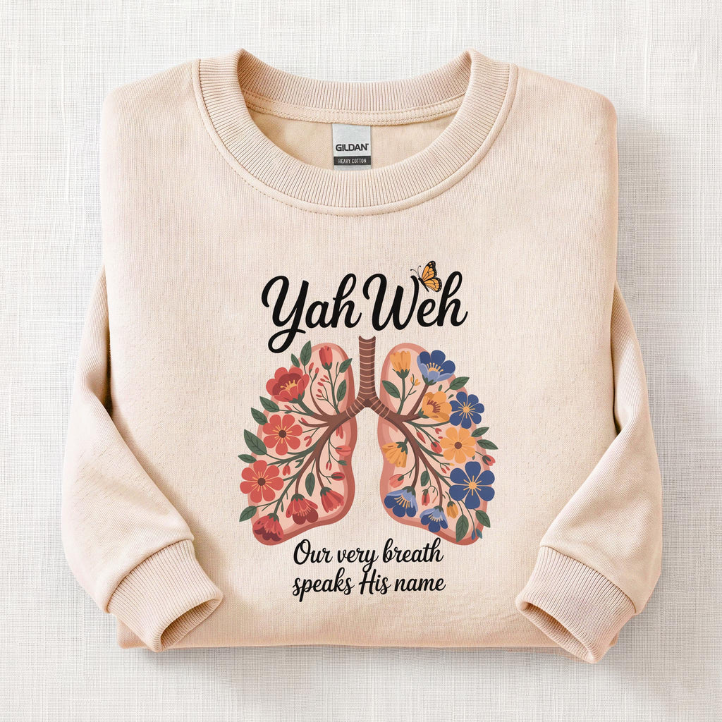 Yahweh Lungs Sweatshirt — Sand