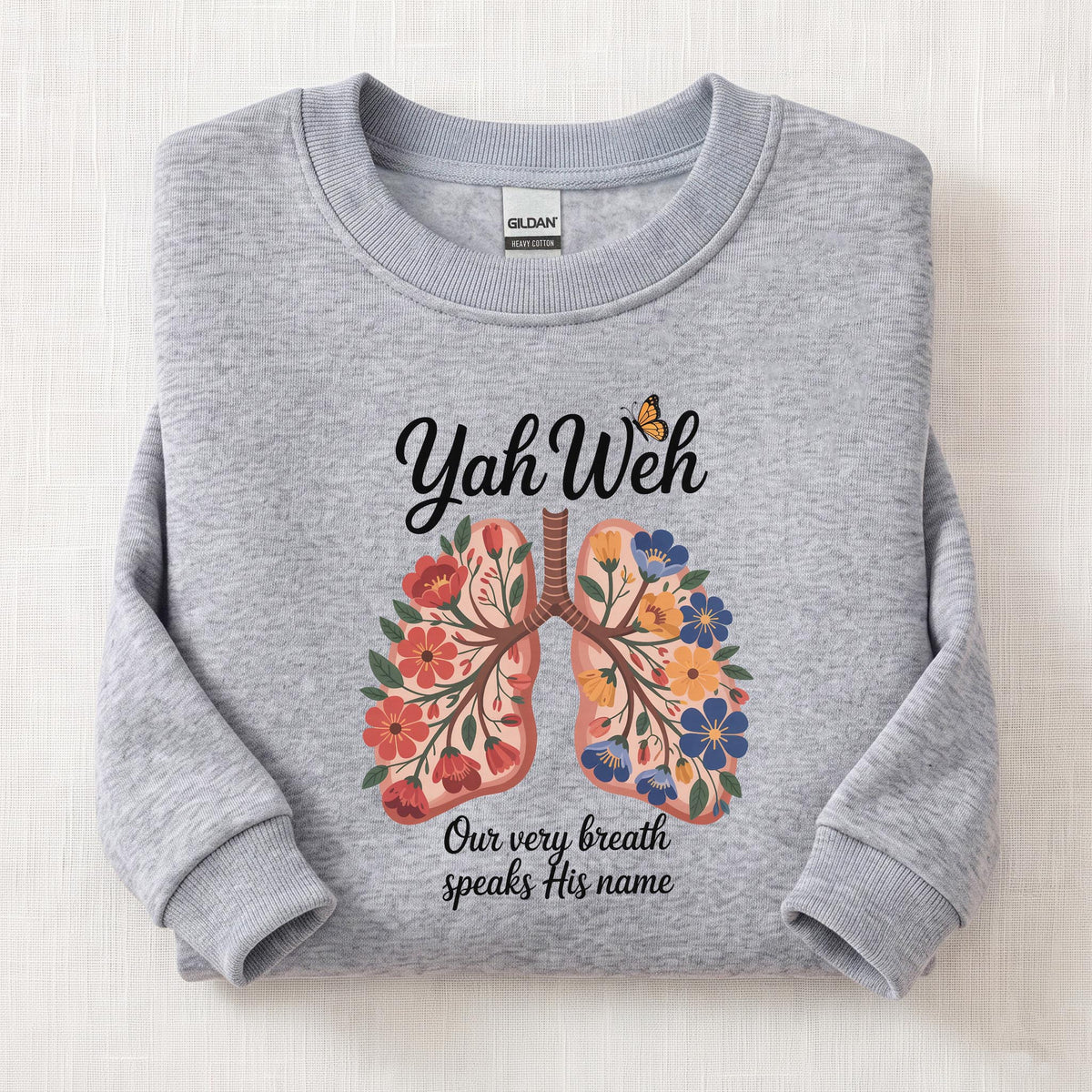 Yahweh Lungs Sweatshirt — Sport Grey