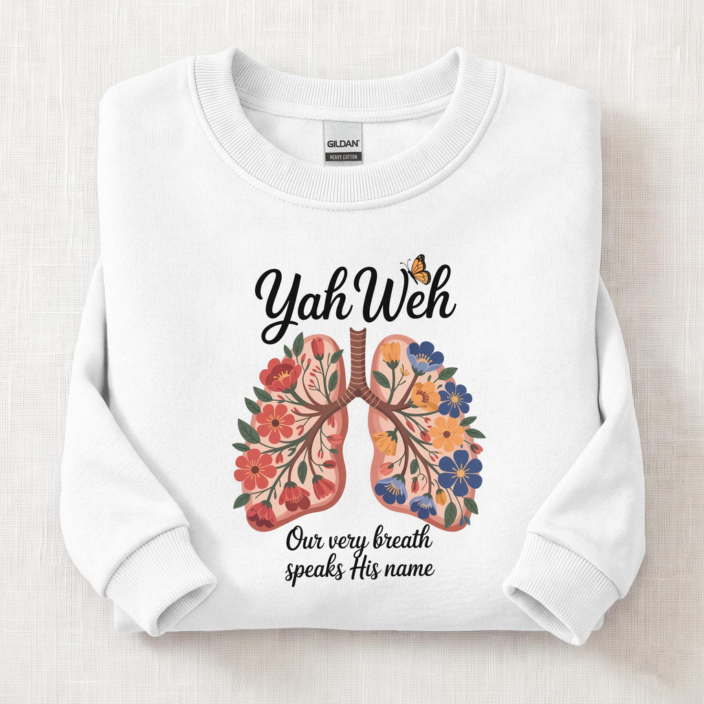 Yahweh Lungs Sweatshirt — White