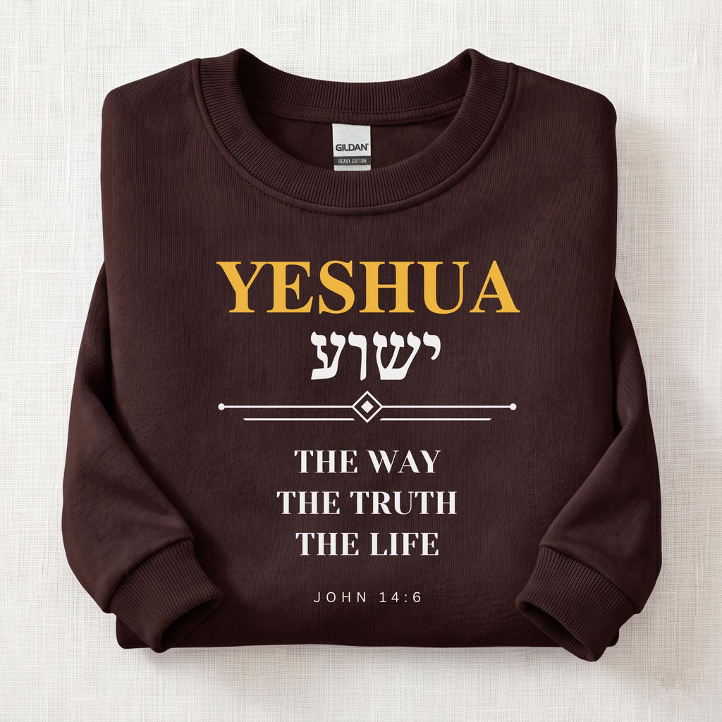 Yeshua The Way The Truth Sweatshirt — Dark Chocolate