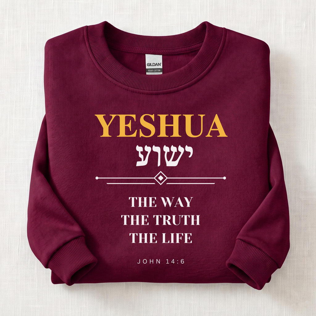 Yeshua The Way The Truth Sweatshirt — Maroon