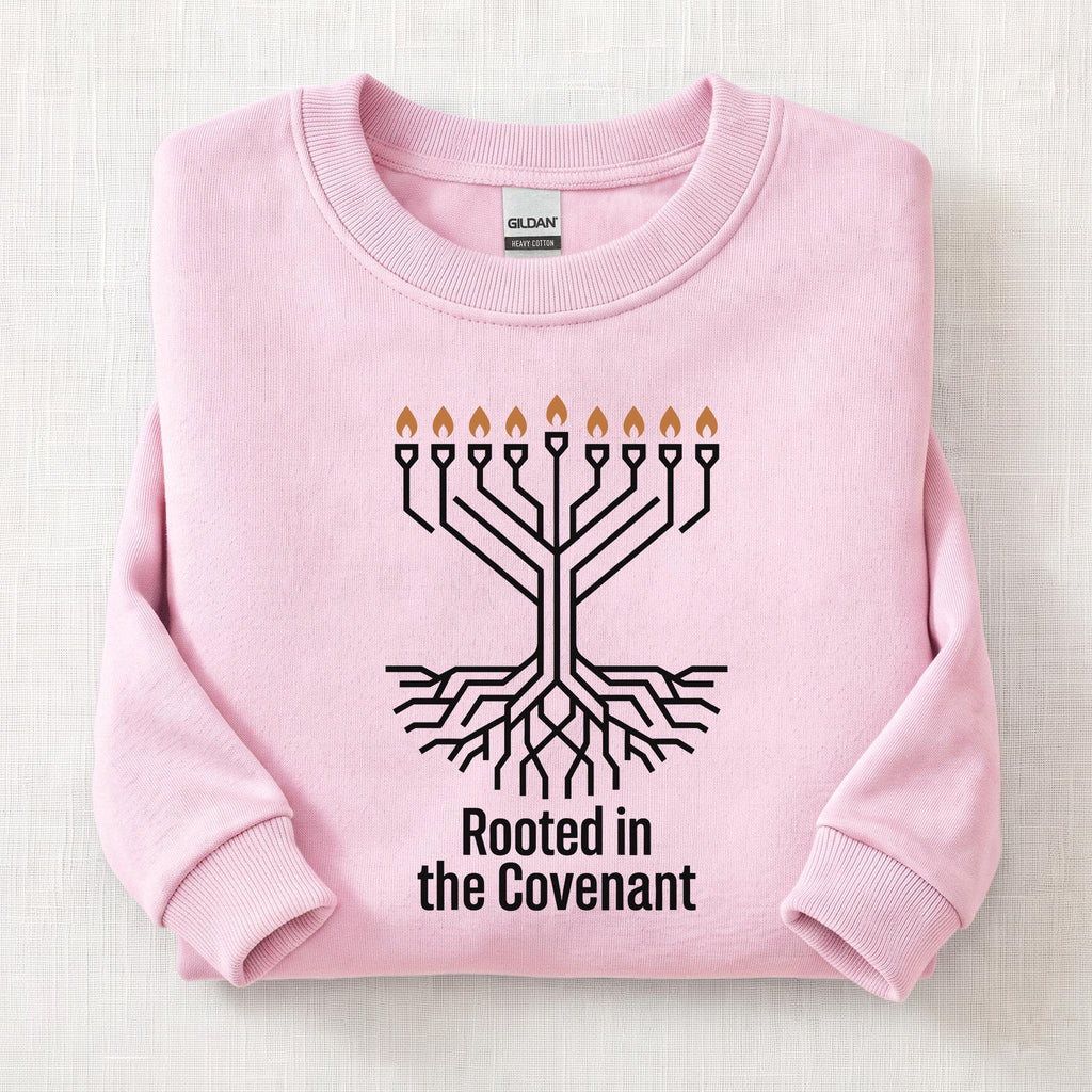 Rooted In Convienent Tree Sweatshirt — Light Pink