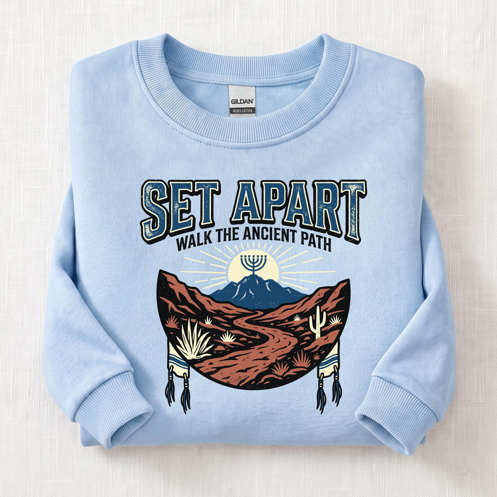 Set Apart Ancient Path Sweatshirt — Light Blue