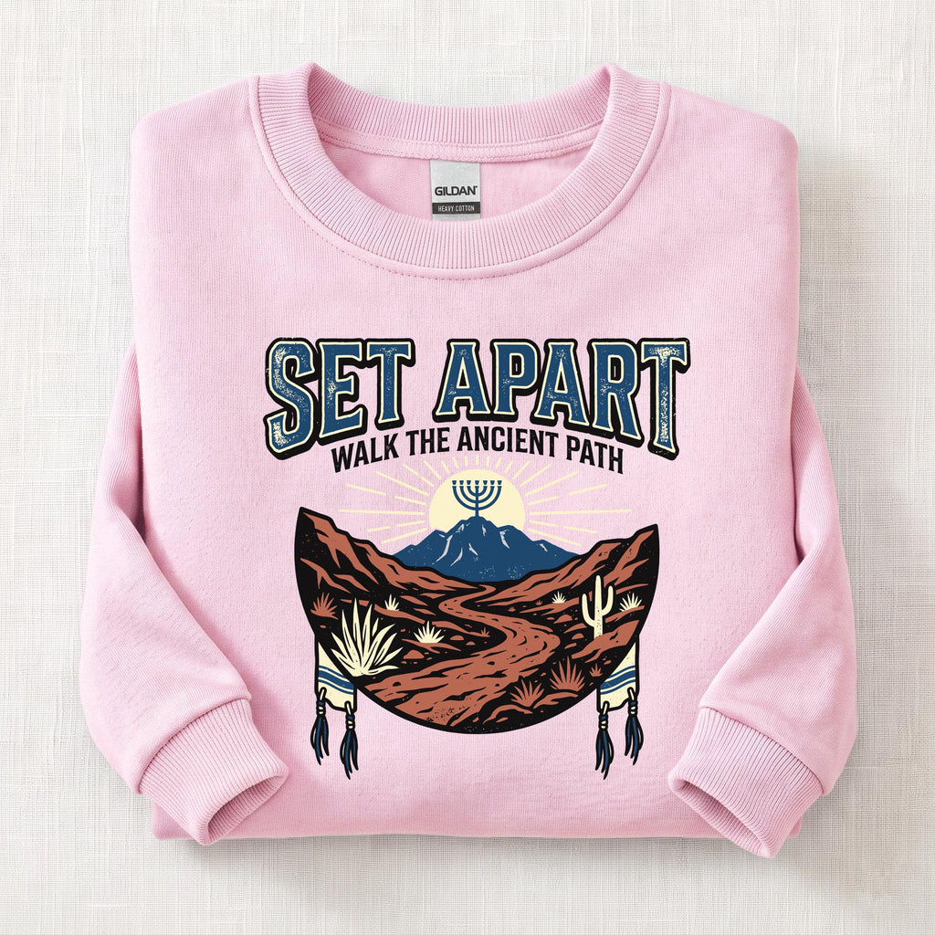 Set Apart Ancient Path Sweatshirt — Light Pink