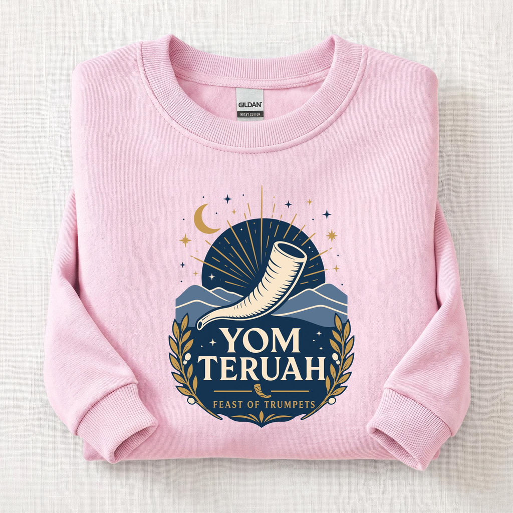 Feast Of Trumpets Sweatshirt — Light Pink