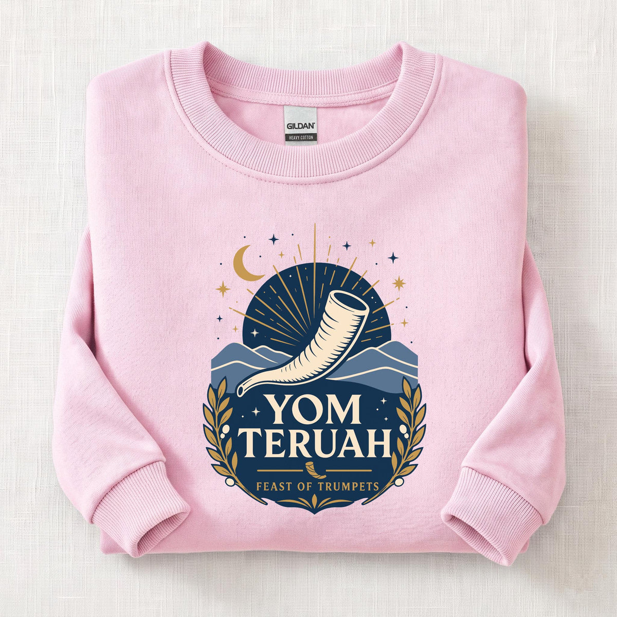 Feast Of Trumpets Sweatshirt — Light Pink