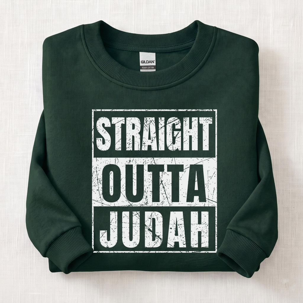 Straight Outta Judah Sweatshirt — Forest Green