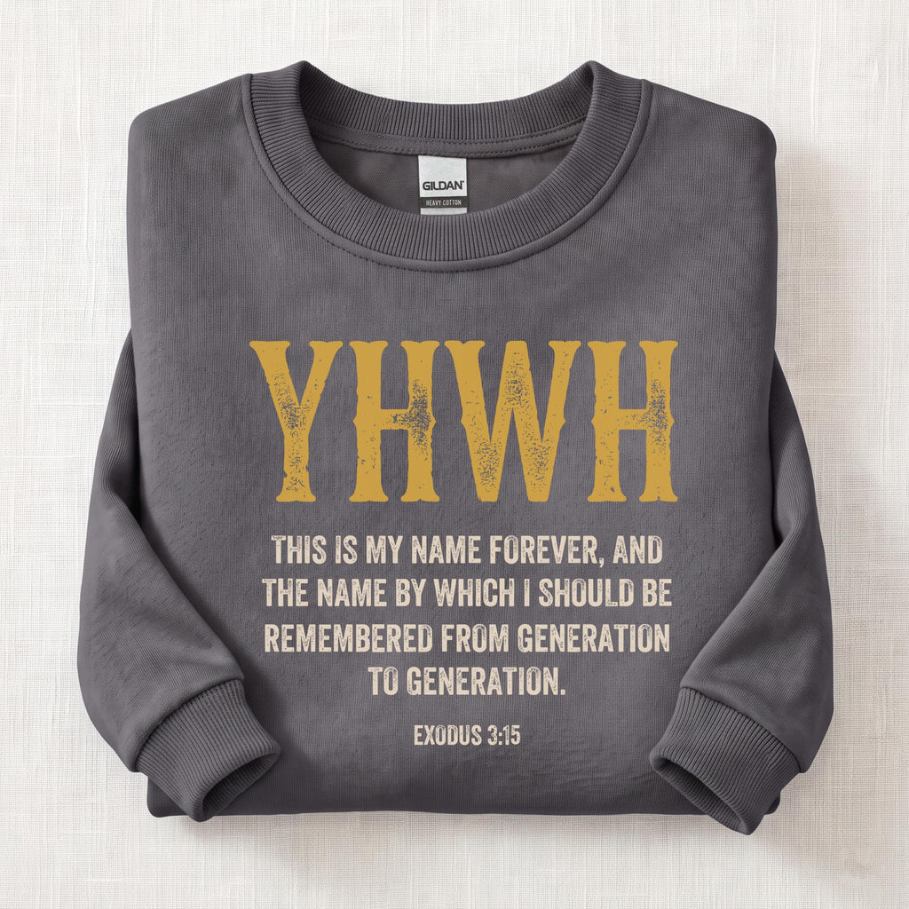 YHWH Exodus 3:15 Sweatshirt — Charcoal