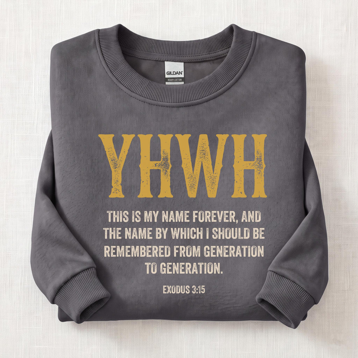 YHWH Exodus 3:15 Sweatshirt — Charcoal