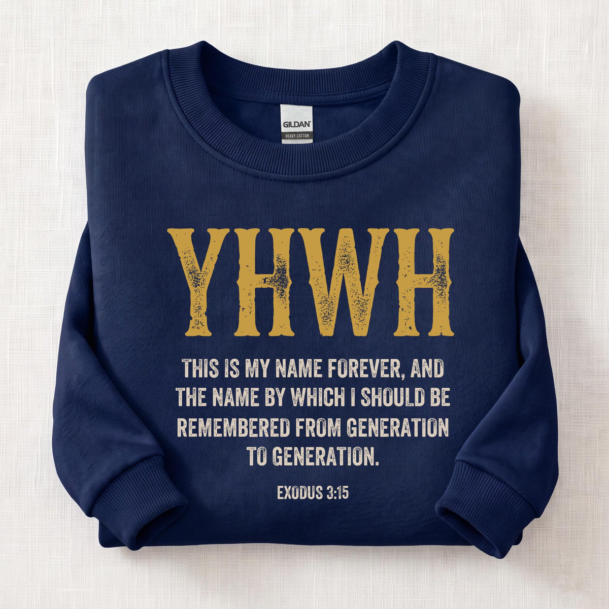 YHWH Exodus 3:15 Sweatshirt — Navy