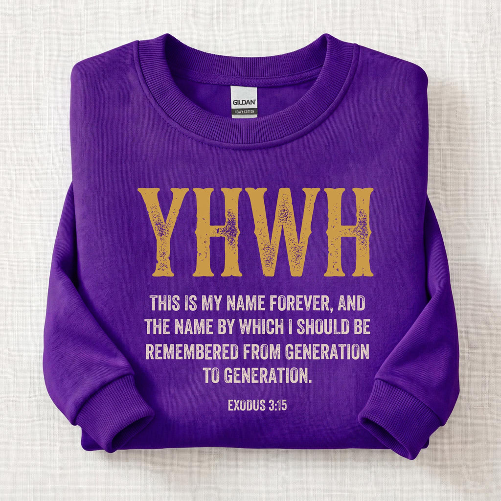 YHWH Exodus 3:15 Sweatshirt — Purple