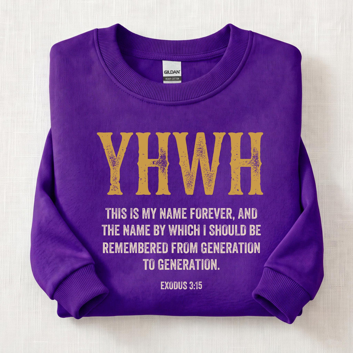 YHWH Exodus 3:15 Sweatshirt — Purple
