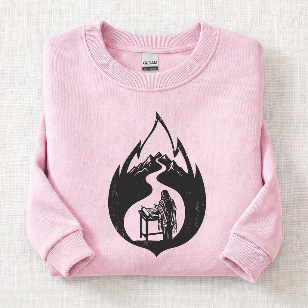 Torah Path Sweatshirt — Light Pink