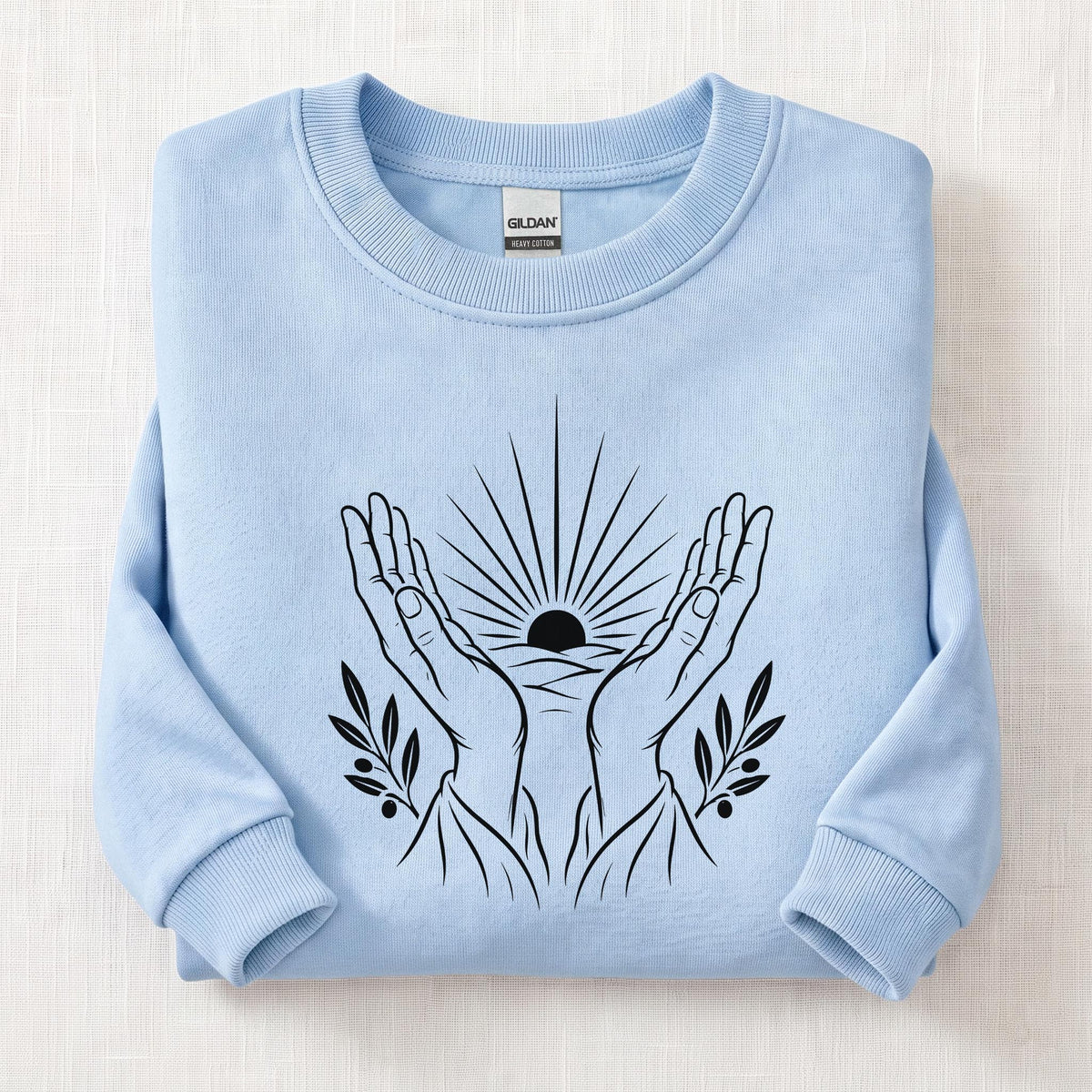 Hands Toward Yah Sweatshirt — Light Blue