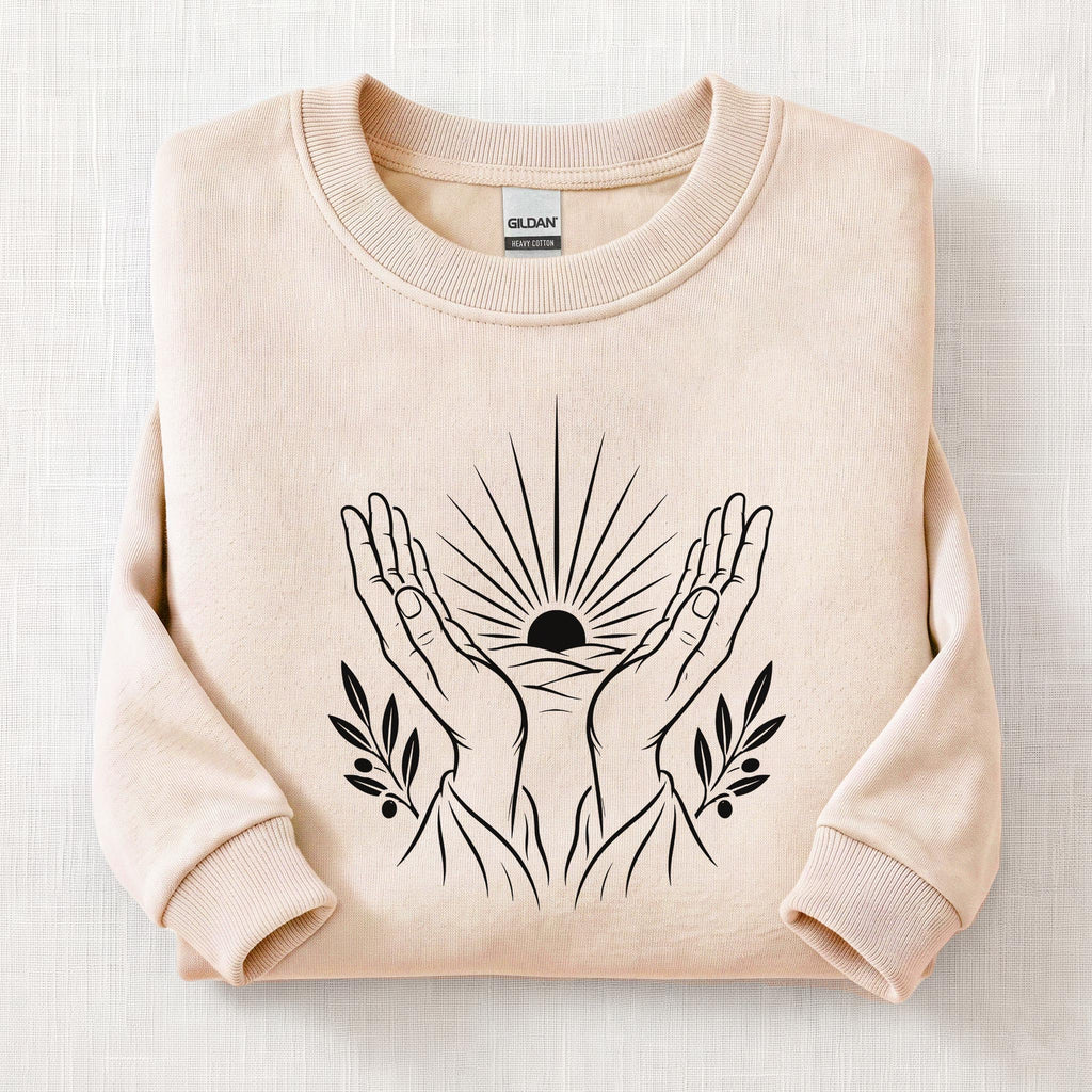 Hands Toward Yah Sweatshirt — Sand