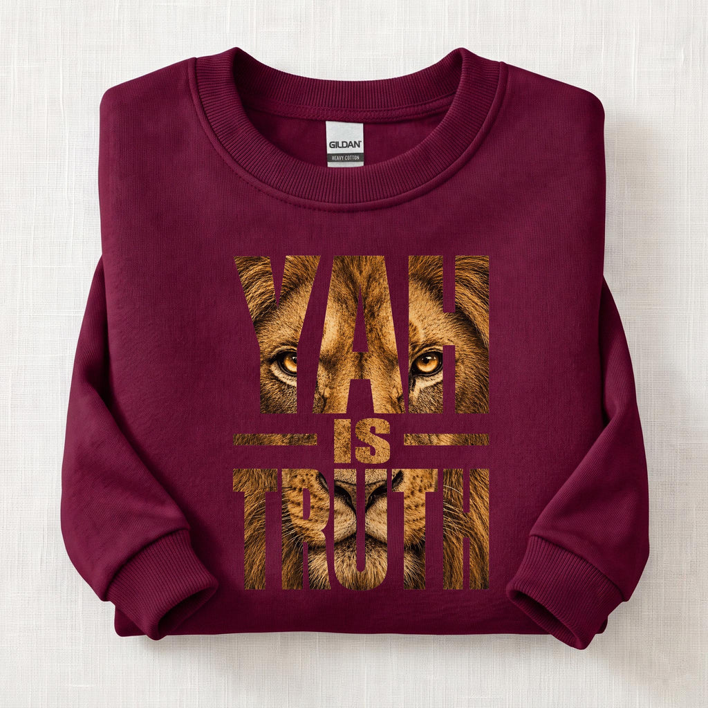Yah Is Truth Sweatshirt — Maroon