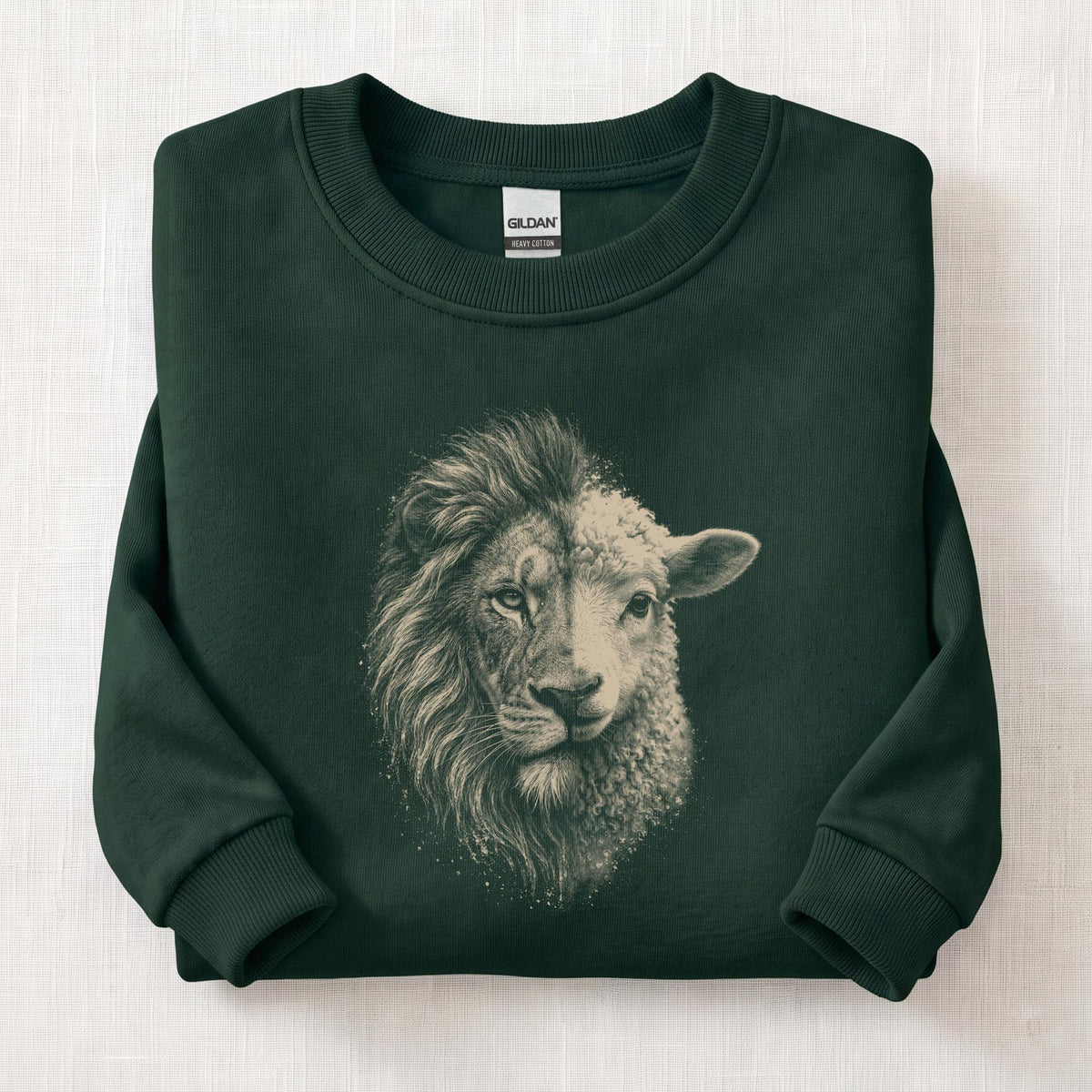 The Lion & The Lamb Sweatshirt — Forest Green