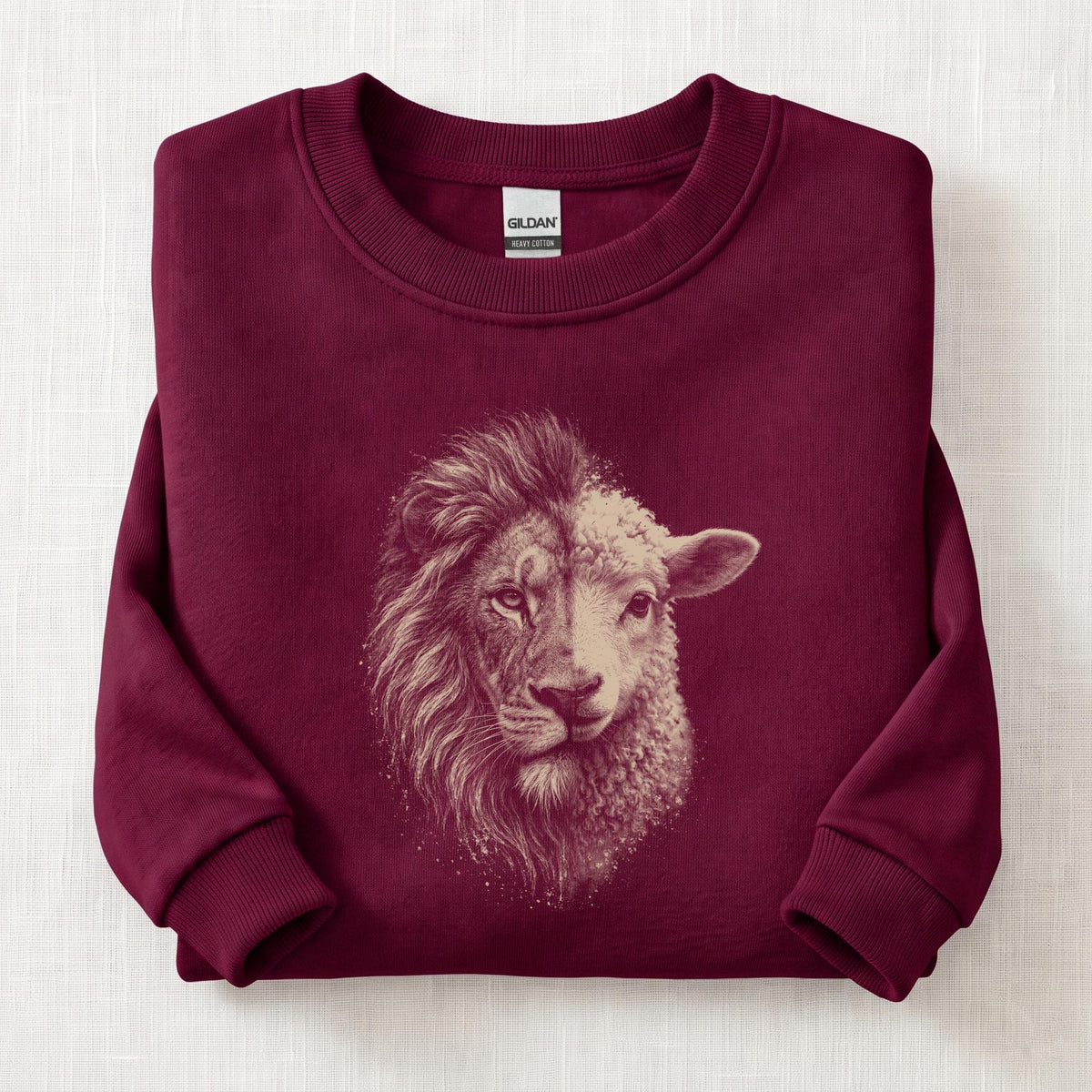 The Lion & The Lamb Sweatshirt — Maroon