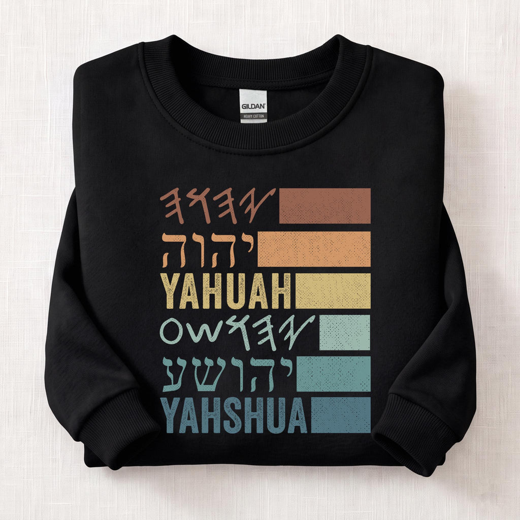 Yahuah Yahshua Names In Paleo Sweatshirt — Black