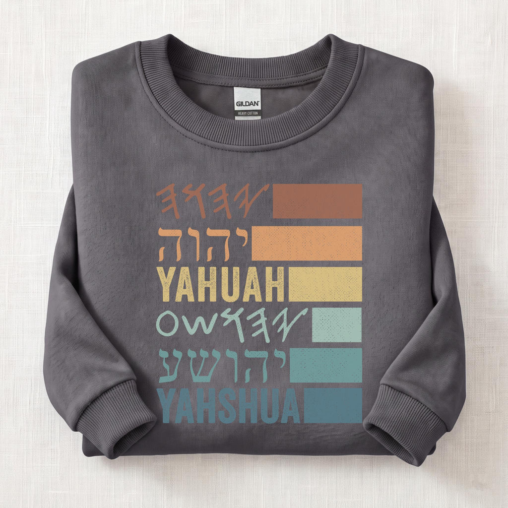 Yahuah Yahshua Names In Paleo Sweatshirt — Charcoal