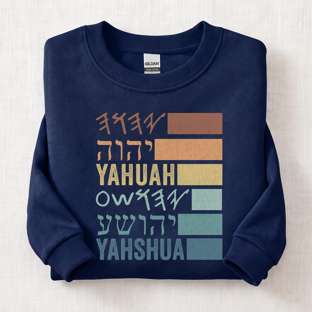 Yahuah Yahshua Names In Paleo Sweatshirt — Navy