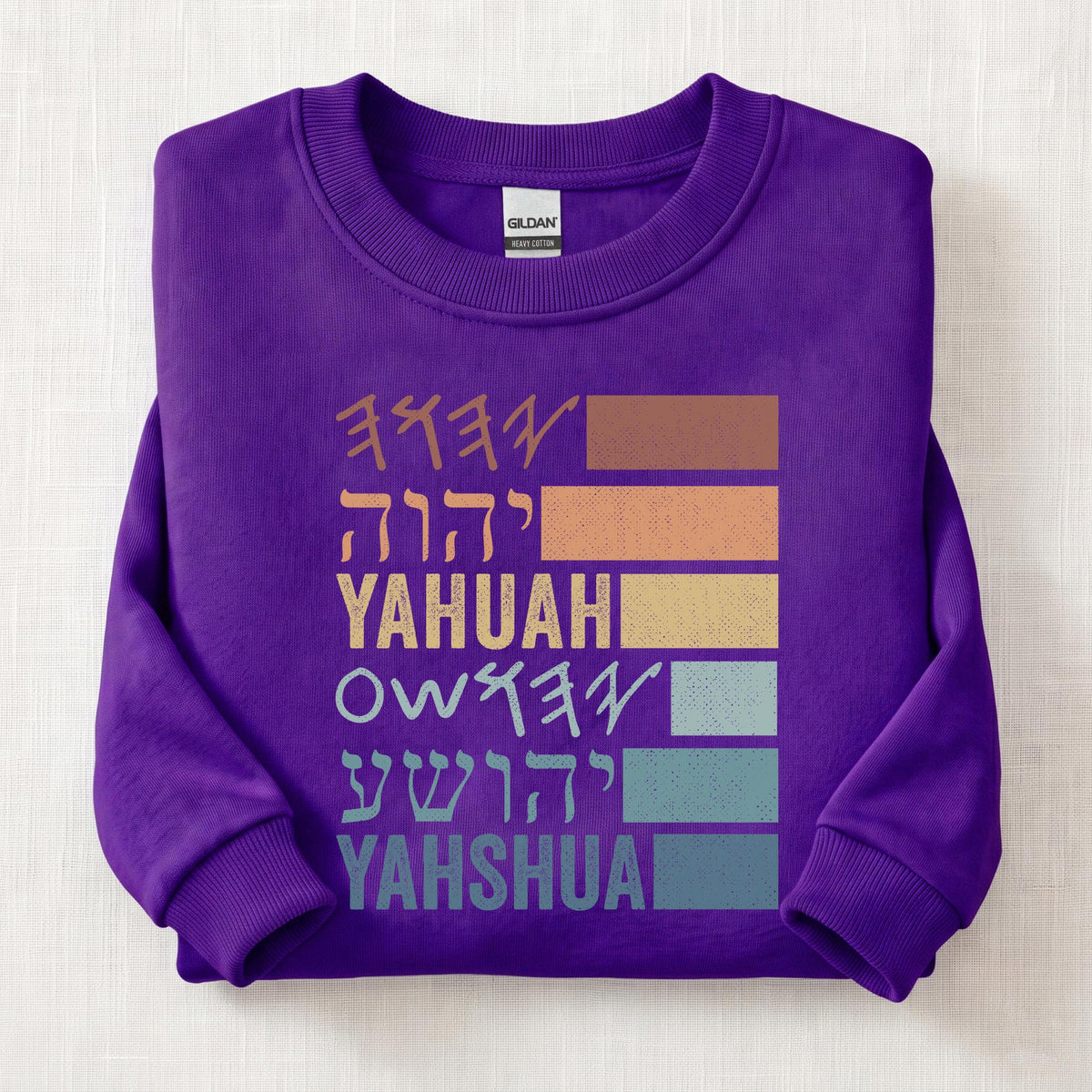 Yahuah Yahshua Names In Paleo Sweatshirt — Purple