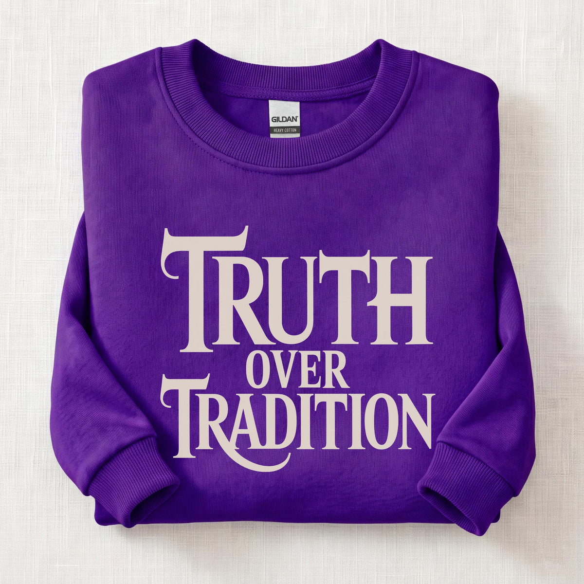 Truth Over Tradition Sweatshirt — Purple