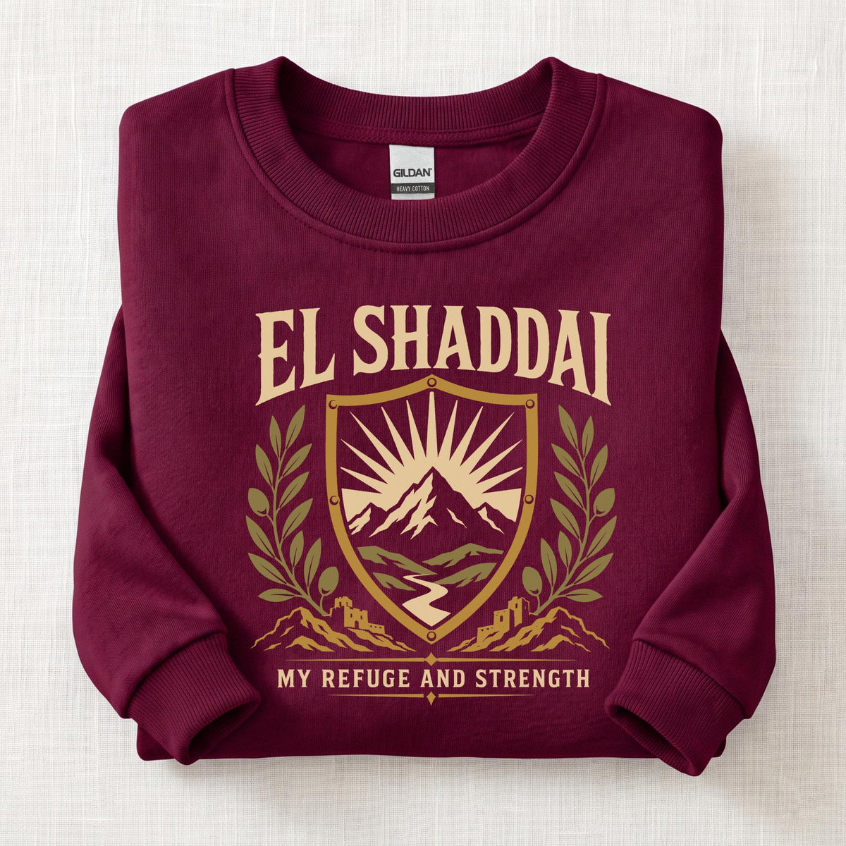 El Shaddai My Strength Sweatshirt — Maroon