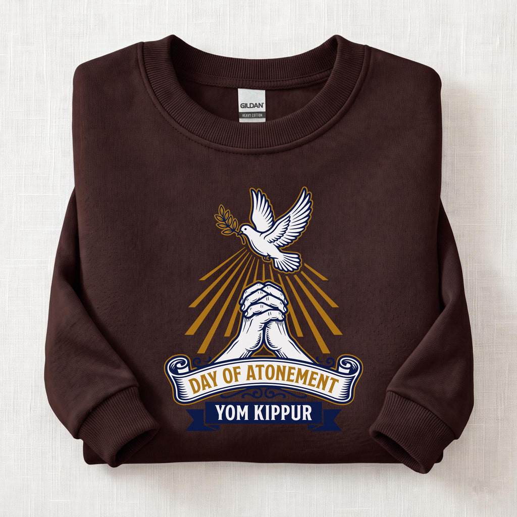 Yom Kippur Day Of Atonemen Sweatshirt — Dark Chocolate